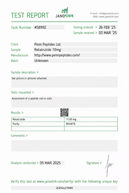 Retatrutide (GLP-3) – Lyophilized Powder