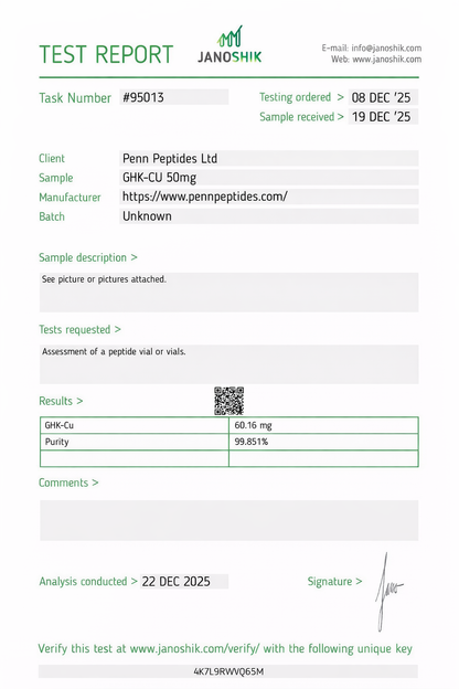 GHK-Cu – Lyophilized Powder