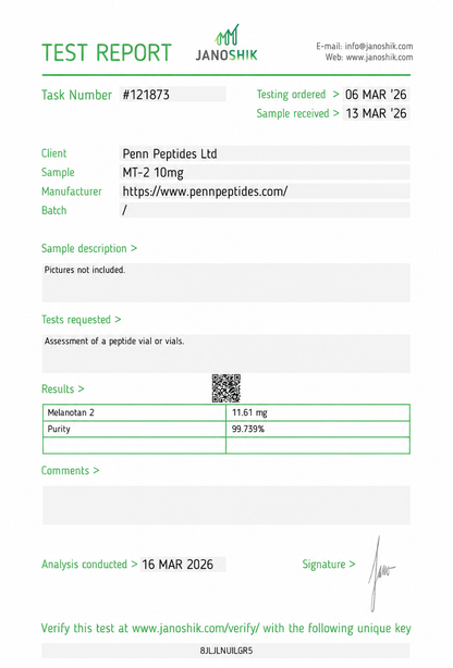 Melanotan II (MT2) – Lyophilized Powder